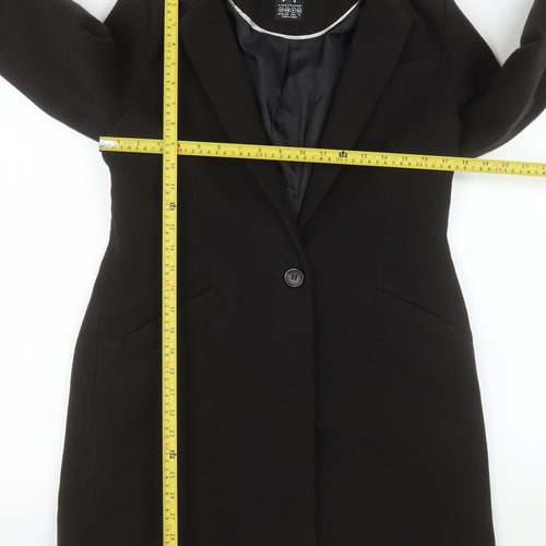 Atmosphere Women Black Long Overcoat Size 10 Classic Lined