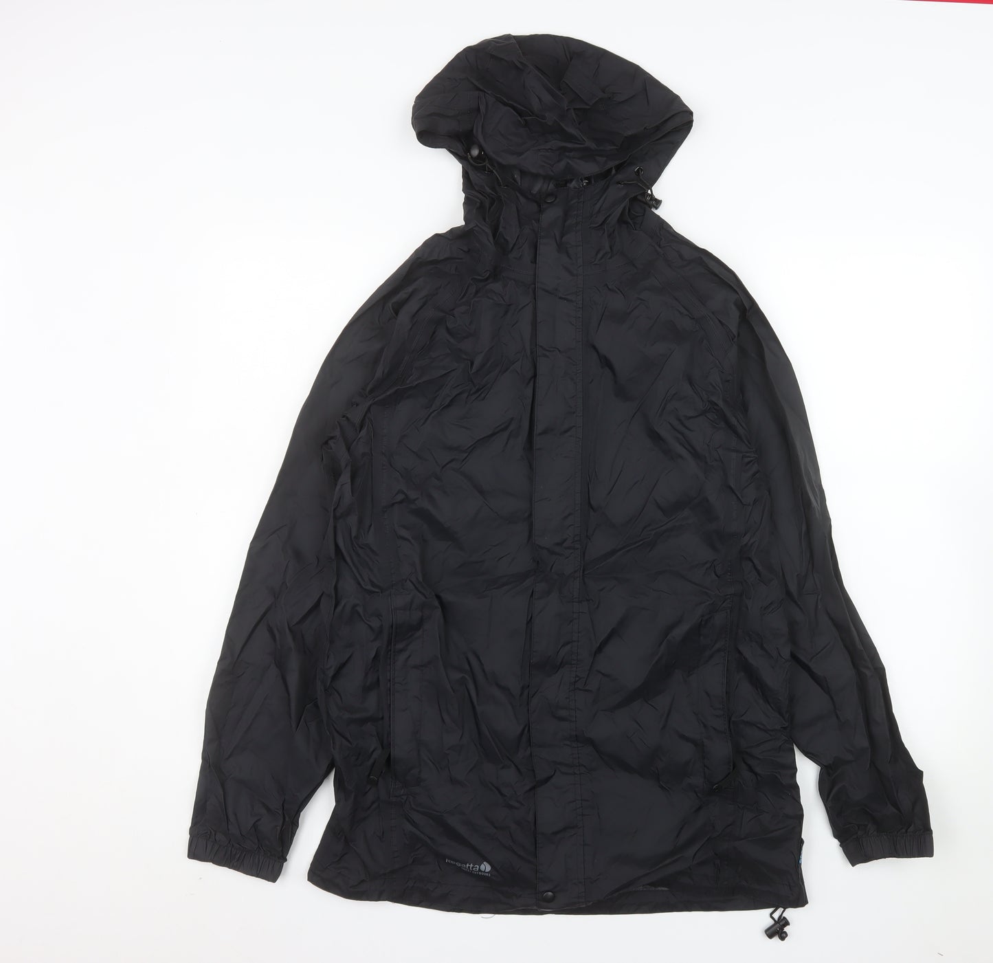 Regatta Mens Black XS Waterproof Hooded Rain Jacket