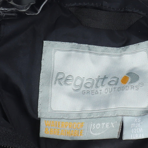Regatta Mens Black XS Waterproof Hooded Rain Jacket