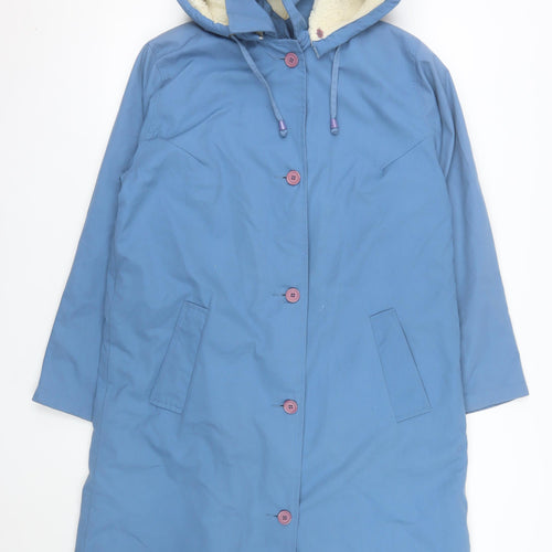 Classics Women Blue Hooded Long Parka Coat Size 12