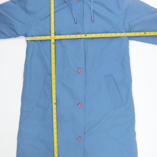 Classics Women Blue Hooded Long Parka Coat Size 12