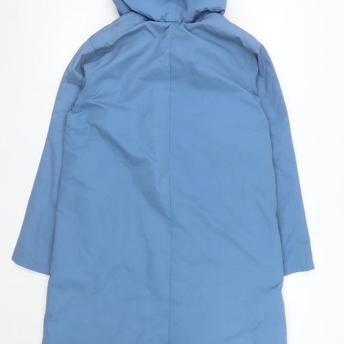 Classics Women Blue Hooded Long Parka Coat Size 12
