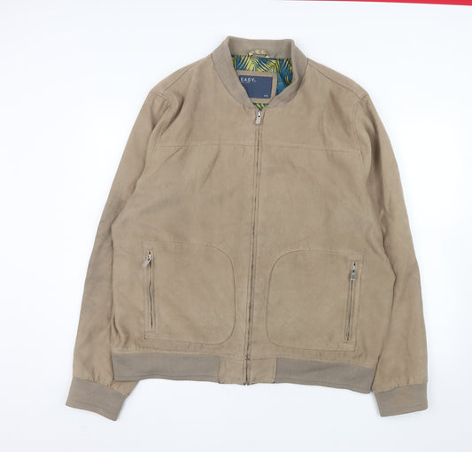 Matalan Men’s Beige 2XL Bomber Jacket Polyester Full Zip Lined