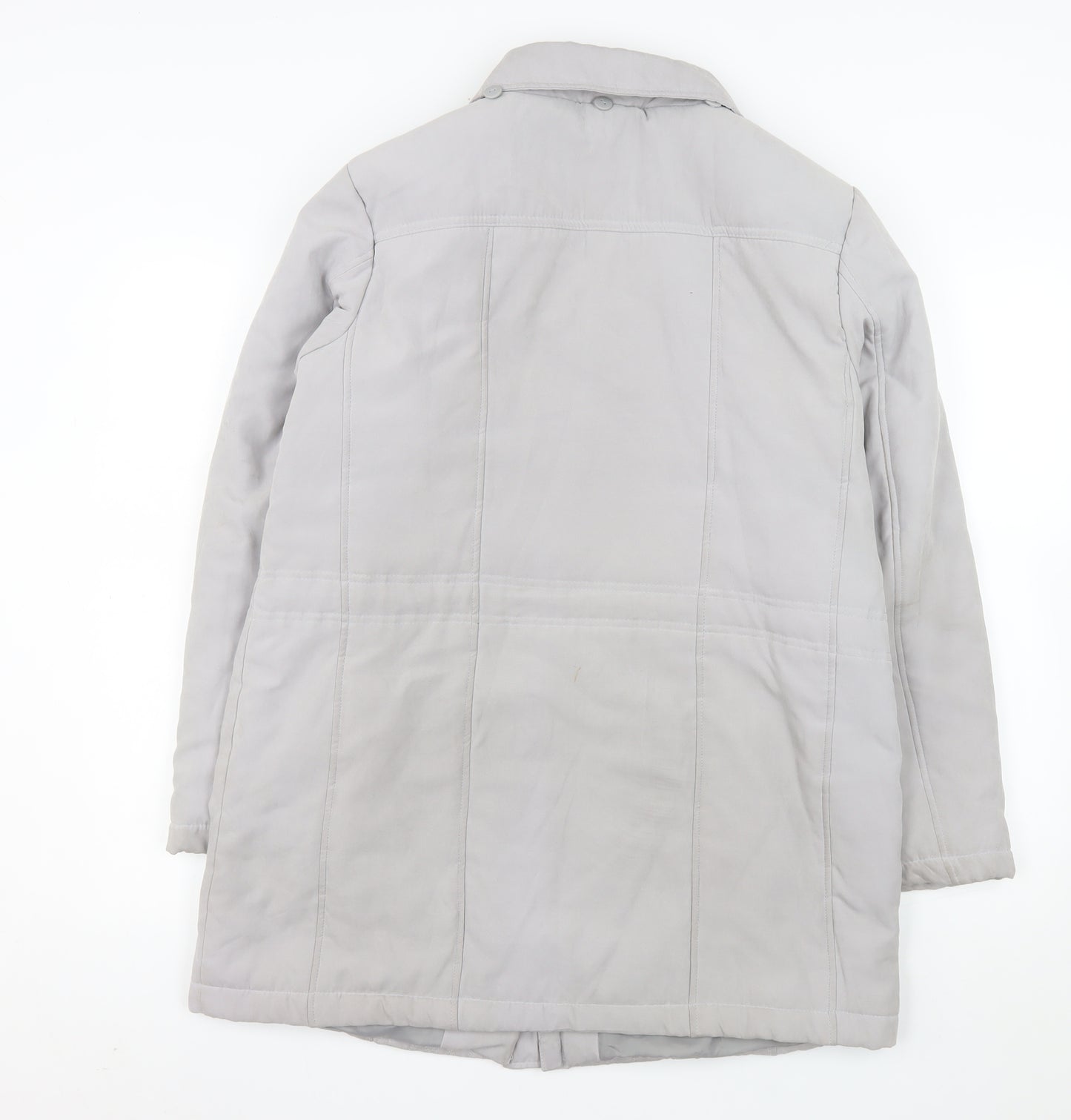 Bonmarché Women’s Grey Quilted Mid-Length Jacket Size 14 Polyester Blend