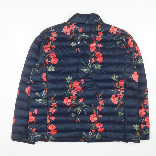 Damart Women's Blue Floral Lightweight Puffer Jacket Size 18