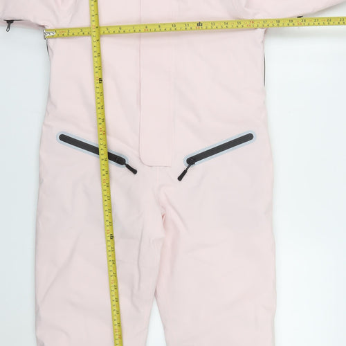 Marks and Spencer Girls Pink Waterproof Hooded Snowsuit 7-8 Years Winter Ski