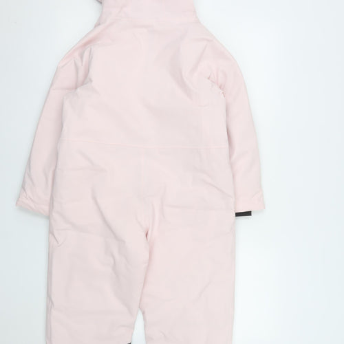 Marks and Spencer Girls Pink Waterproof Hooded Snowsuit 7-8 Years Winter Ski