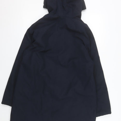 Marks and Spencer Womens Blue Hooded Parka Coat Size 10 Long