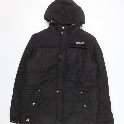 Regatta Mens Black L Hooded Puffer Jacket Winter Outdoor Coat