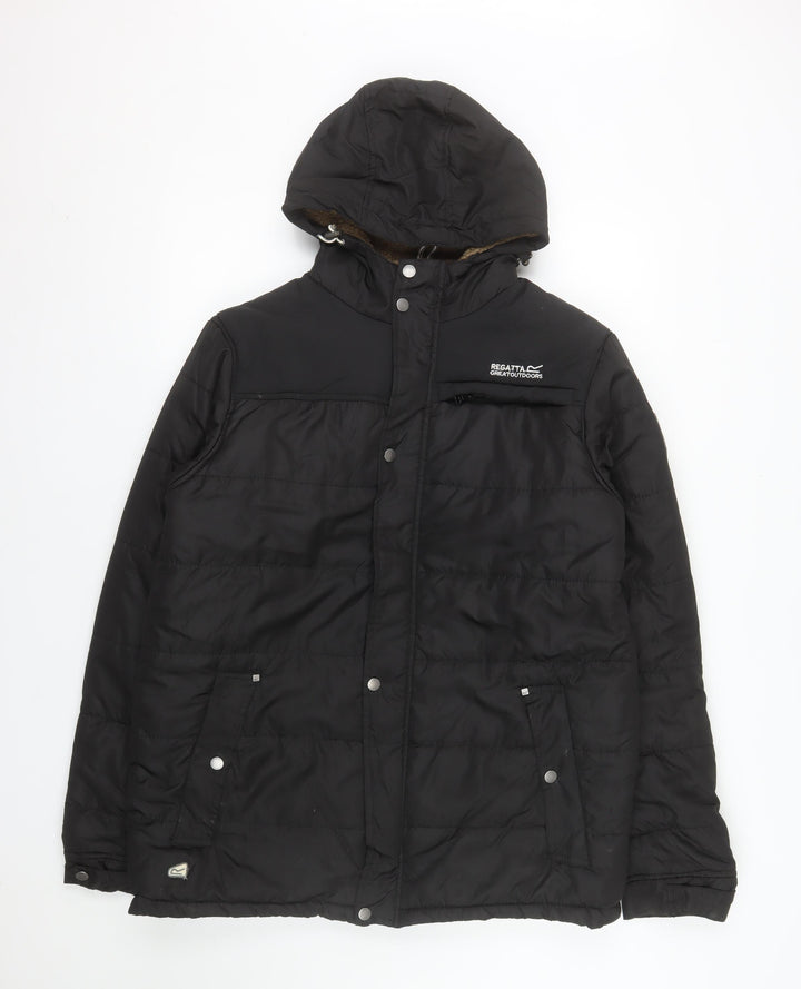 Regatta Mens Black L Hooded Puffer Jacket Winter Outdoor Coat