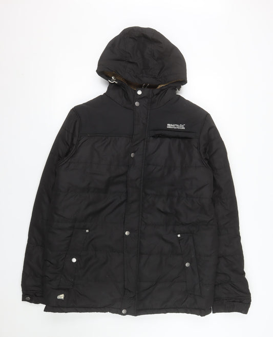 Regatta Mens Black L Hooded Puffer Jacket Winter Outdoor Coat