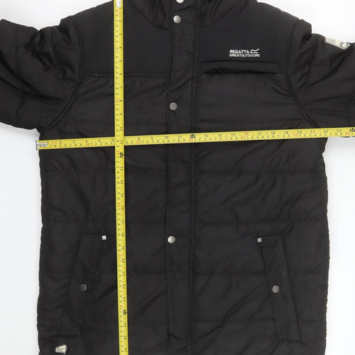 Regatta Mens Black L Hooded Puffer Jacket Winter Outdoor Coat