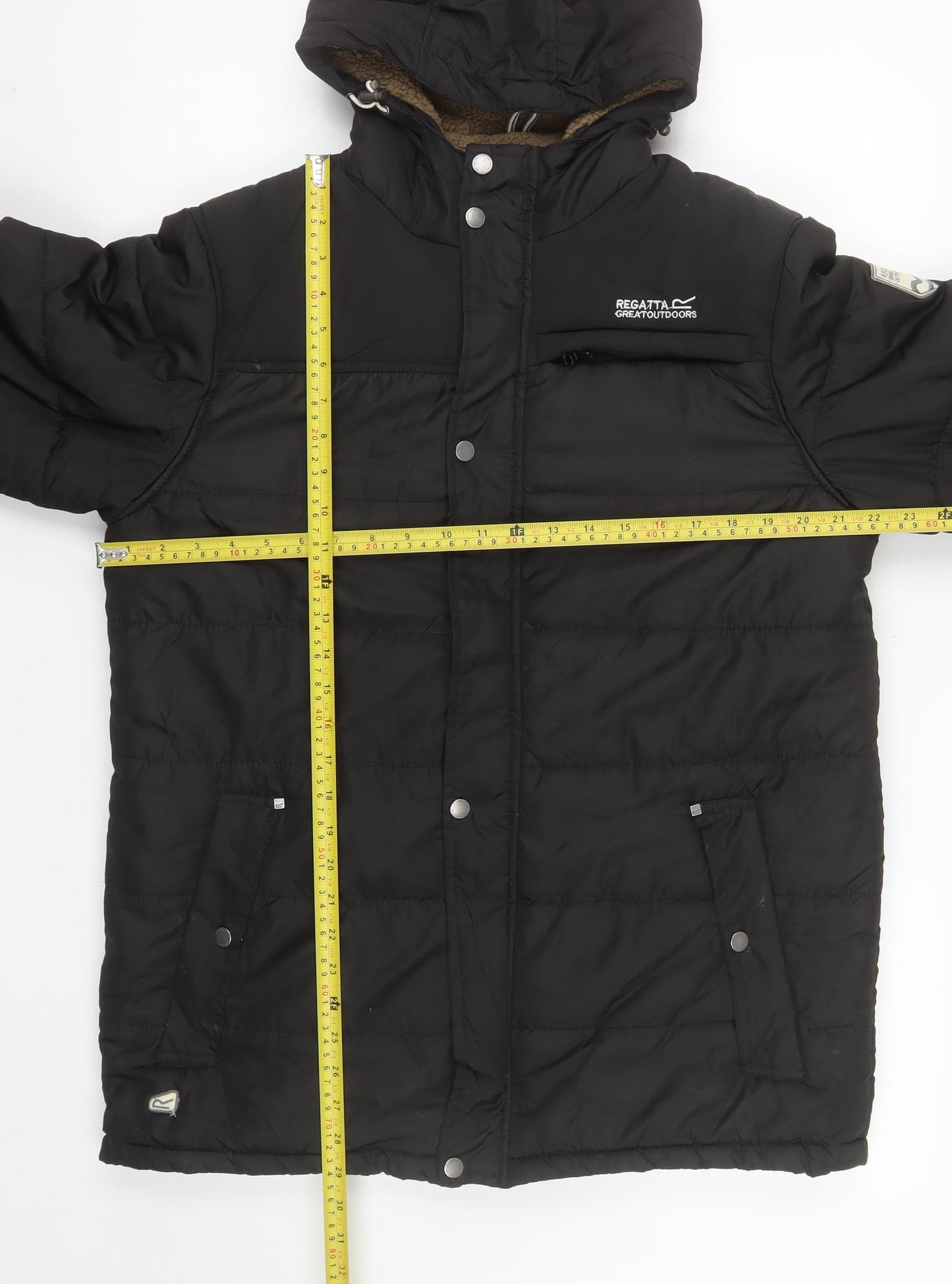 Regatta Mens Black L Hooded Puffer Jacket Winter Outdoor Coat