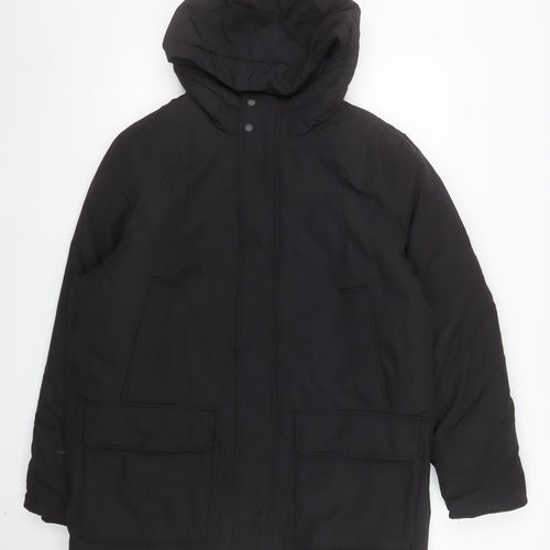 Marks and Spencer Men’s Black L Hooded Parka Coat Size L 41in