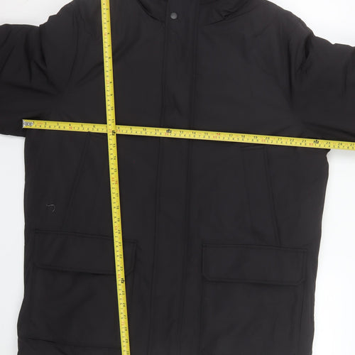 Marks and Spencer Men’s Black L Hooded Parka Coat Size L 41in