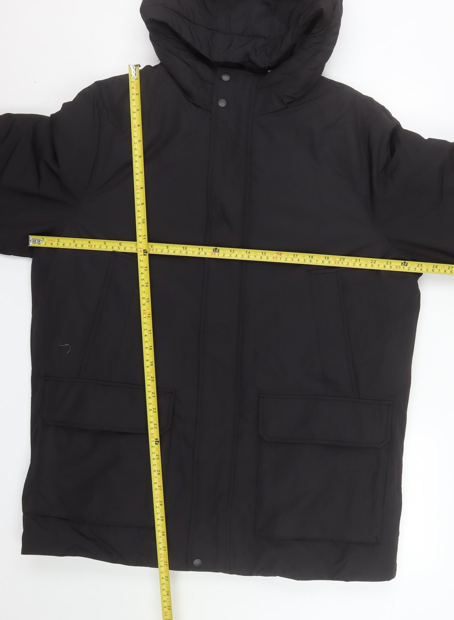 Marks and Spencer Men’s Black L Hooded Parka Coat Size L 41in