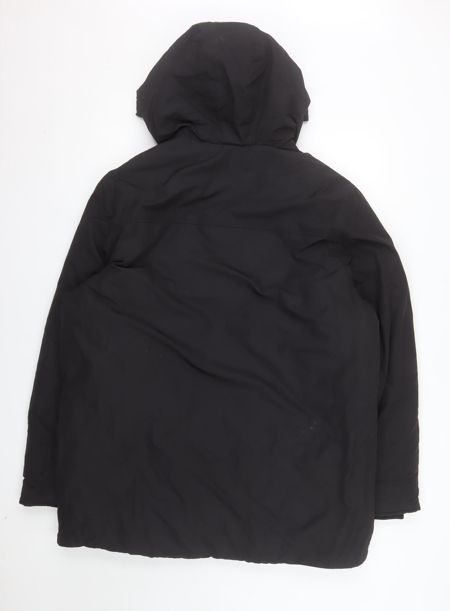 Marks and Spencer Men’s Black L Hooded Parka Coat Size L 41in