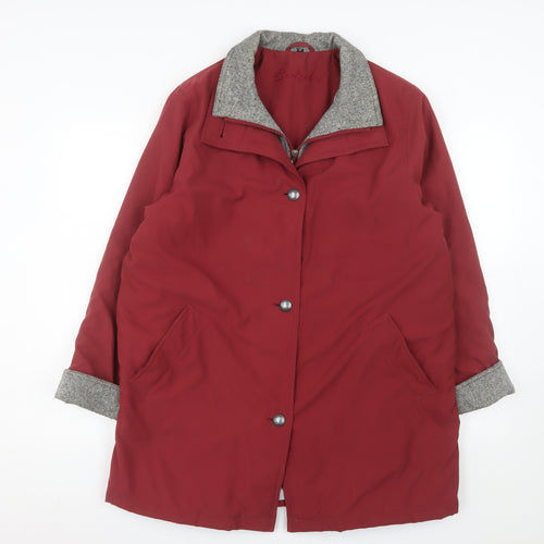 Berkertex Womens Red Mid-Length Overcoat Size 14 Lined Button Classic