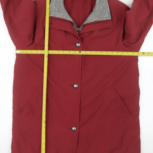 Berkertex Womens Red Mid-Length Overcoat Size 14 Lined Button Classic