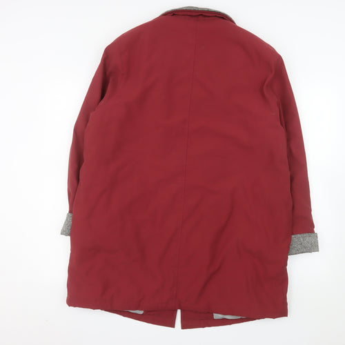 Berkertex Womens Red Mid-Length Overcoat Size 14 Lined Button Classic