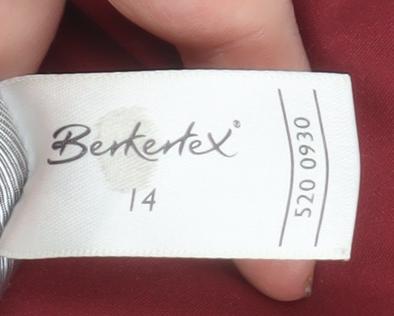 Berkertex Womens Red Mid-Length Overcoat Size 14 Lined Button Classic