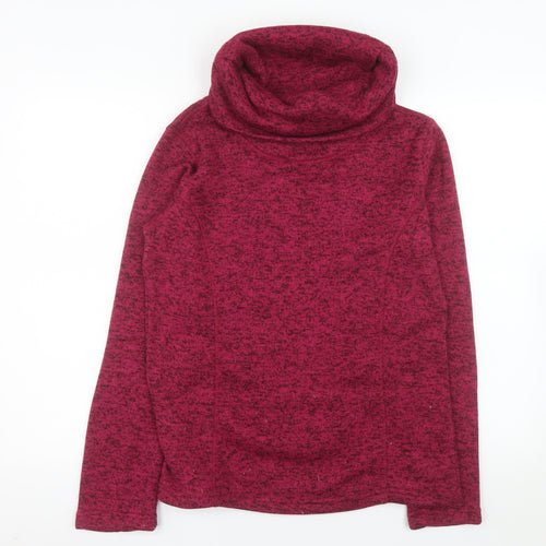 Mountain Warehouse Women Burgundy Roll Neck Pullover Fleece UK 10