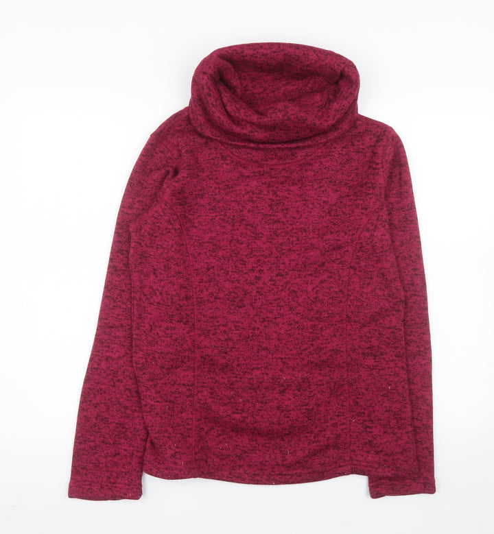 Mountain Warehouse Women Burgundy Roll Neck Pullover Fleece UK 10