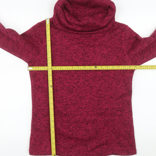 Mountain Warehouse Women Burgundy Roll Neck Pullover Fleece UK 10