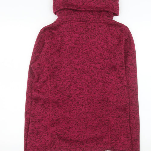 Mountain Warehouse Women Burgundy Roll Neck Pullover Fleece UK 10