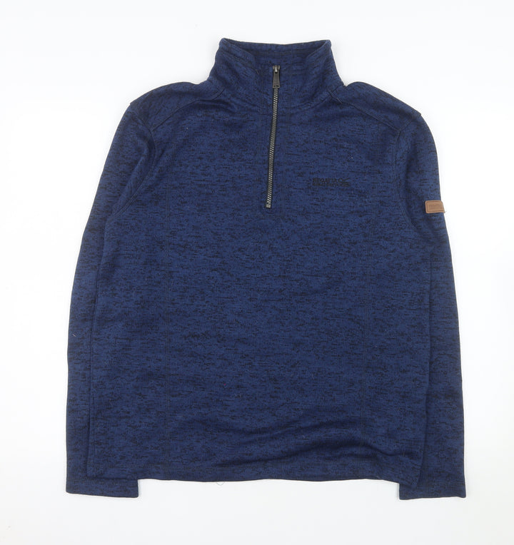 Regatta Men Blue 1/4 Zip Pullover Sweatshirt Fleece M