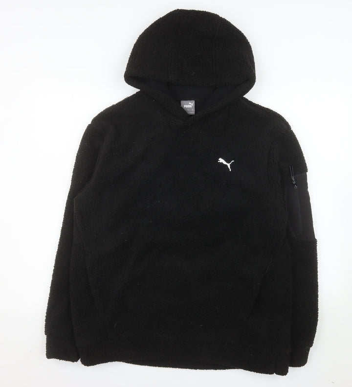Puma Men's Black Fleece Pullover Hoodie Size M