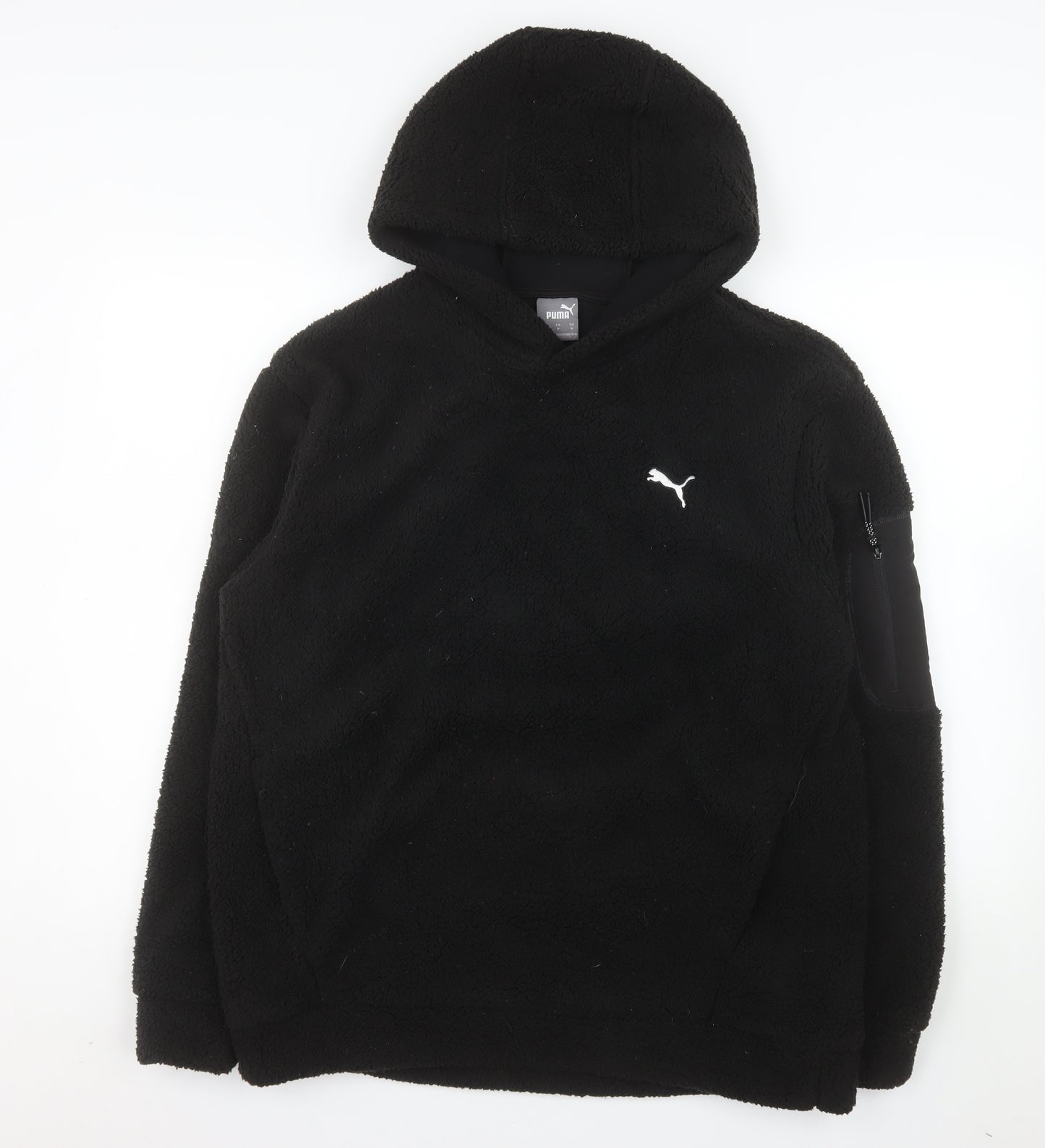 Puma Men's Black Fleece Pullover Hoodie Size M