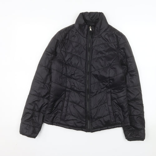 Jessica Simpson Women's Black S Puffer Jacket Lightweight Quilted Zip