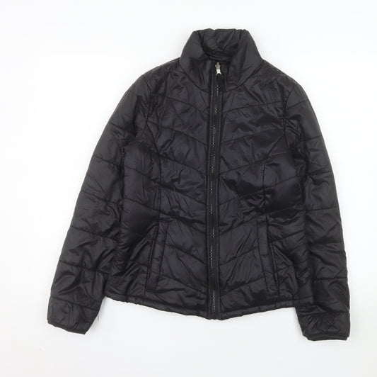 Jessica Simpson Women's Black S Puffer Jacket Lightweight Quilted Zip