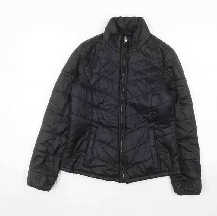 Jessica Simpson Women's Black S Puffer Jacket Lightweight Quilted Zip