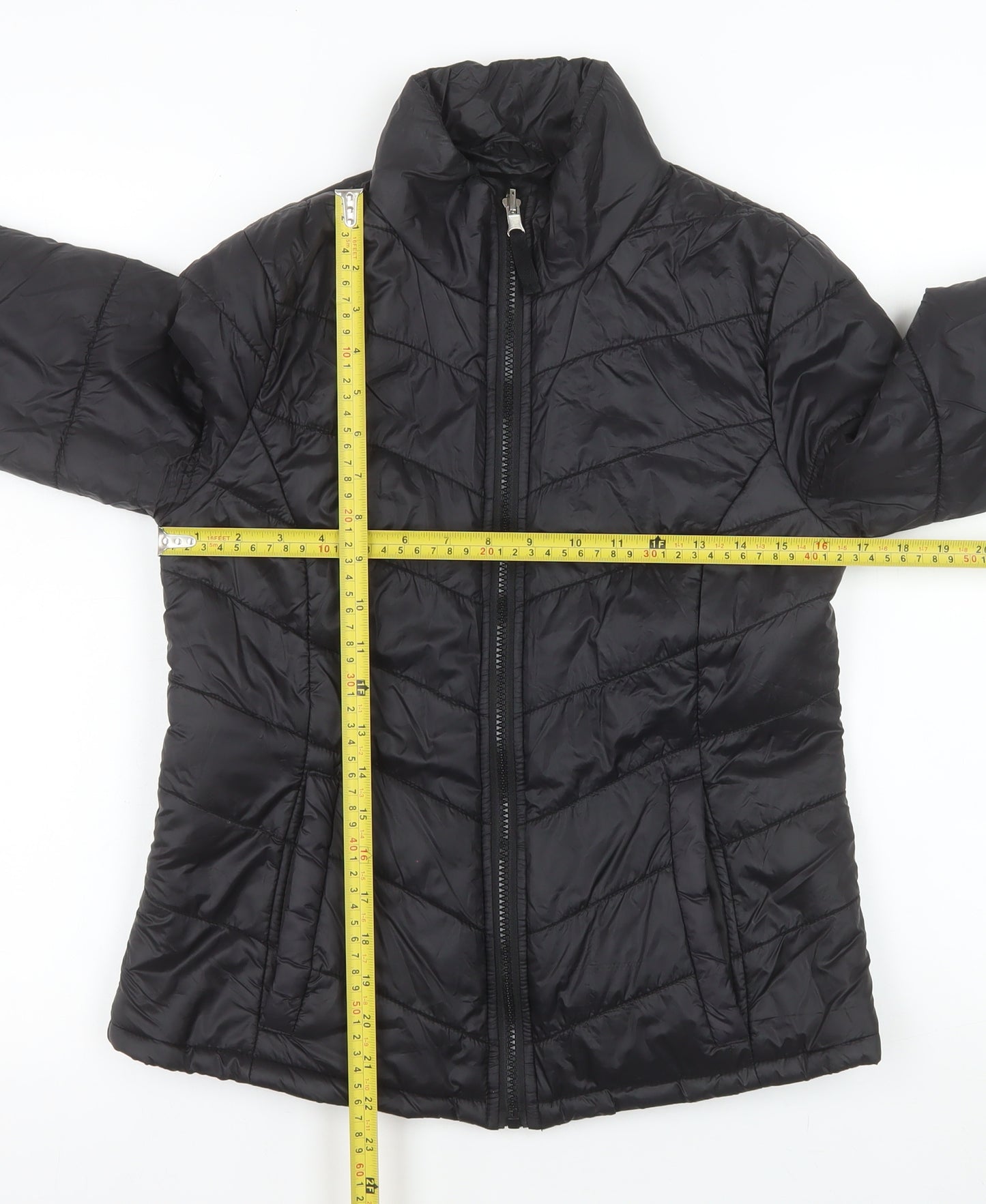 Jessica Simpson Women's Black S Puffer Jacket Lightweight Quilted Zip