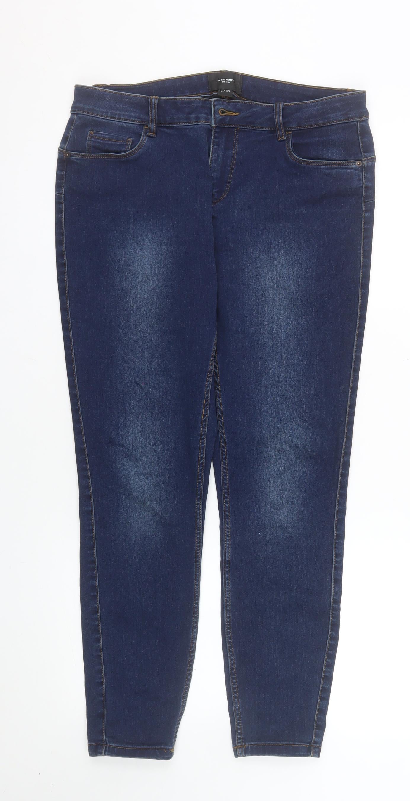 Vero Moda Women Blue Skinny Denim Jeans L 30