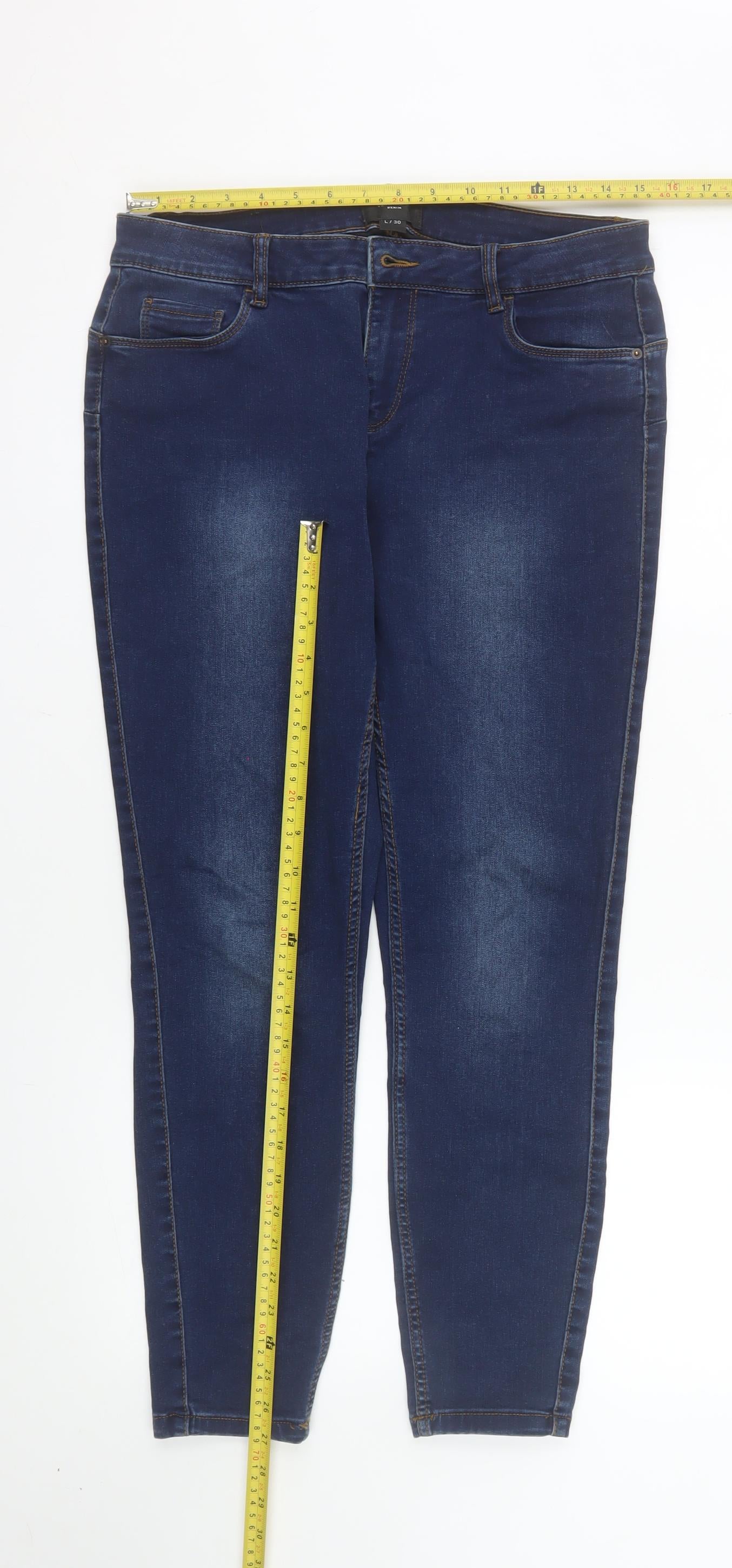 Vero Moda Women Blue Skinny Denim Jeans L 30