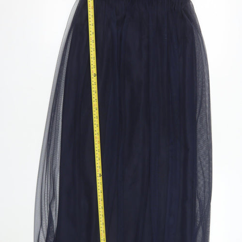 Amsale Women Blue Size 10 Fit & Flare Chiffon Midi Dress