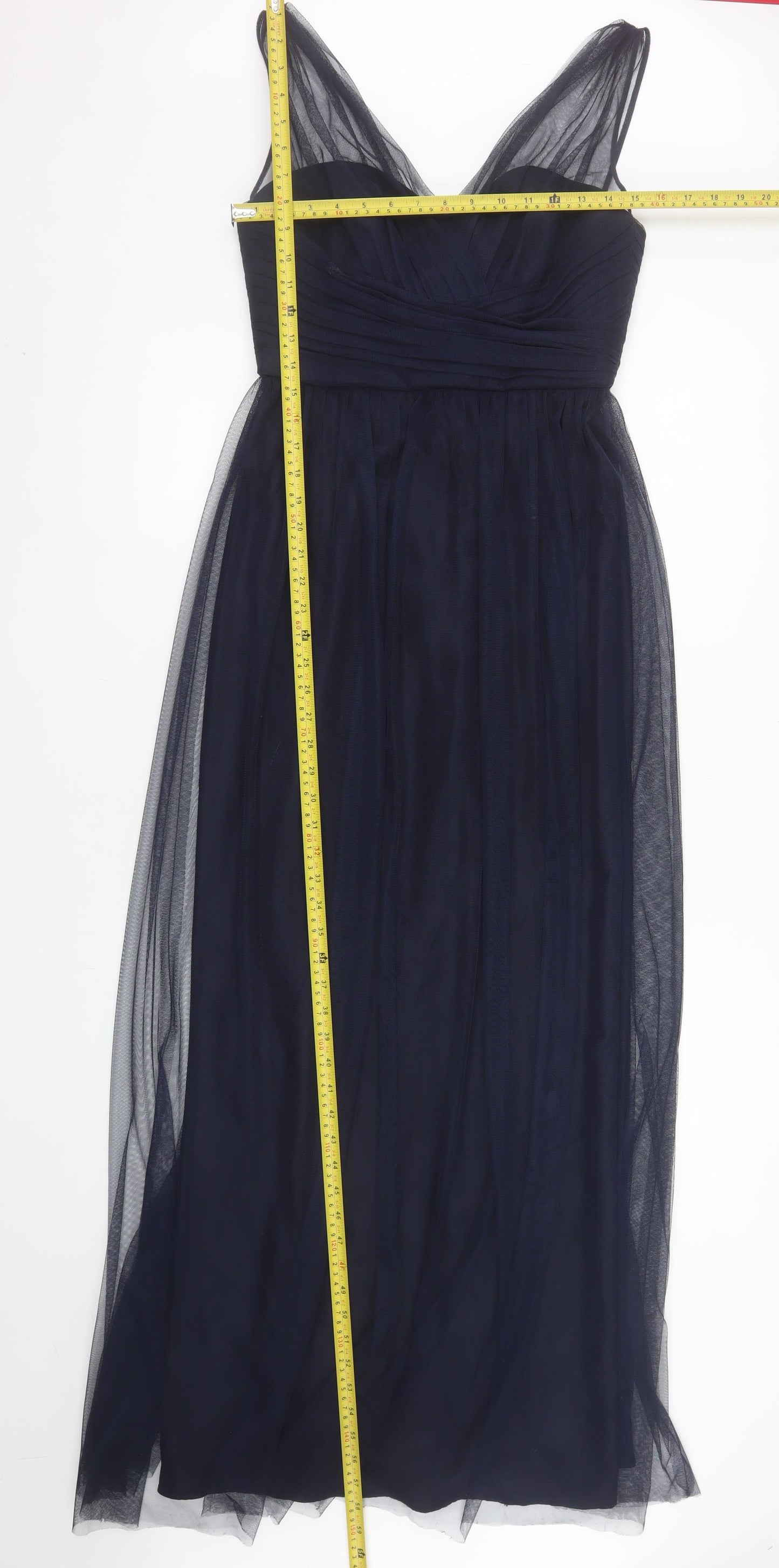 Amsale Women Blue Size 10 Fit & Flare Chiffon Midi Dress
