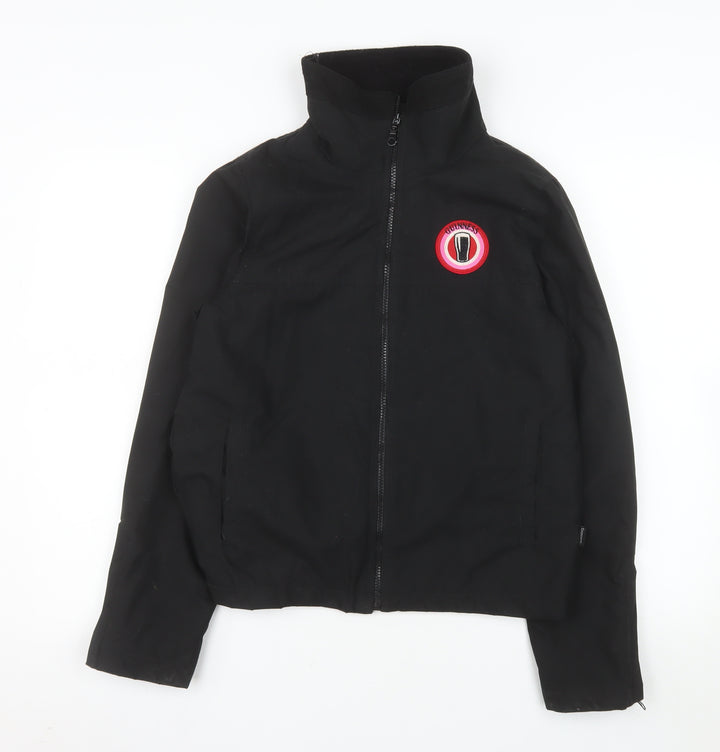 Guinness Womens Black Softshell Bomber Jacket Size 12