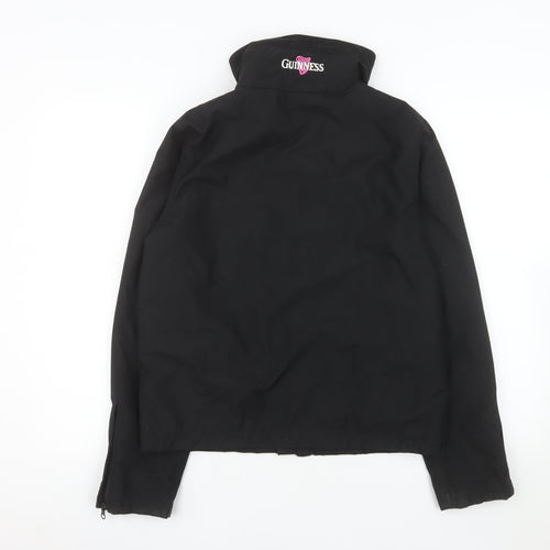Guinness Womens Black Softshell Bomber Jacket Size 12