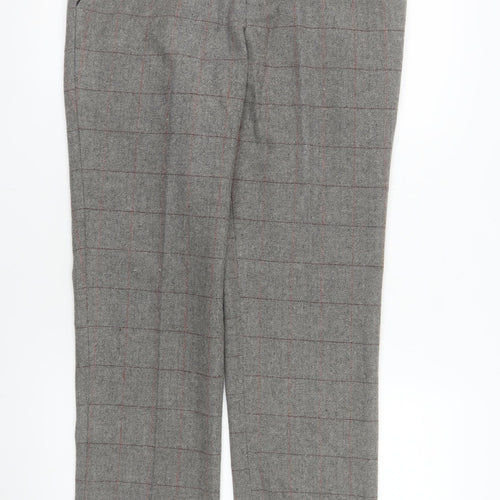 Marc Darcy Womens Grey Check Tweed Dress Pants Size 12 Regular