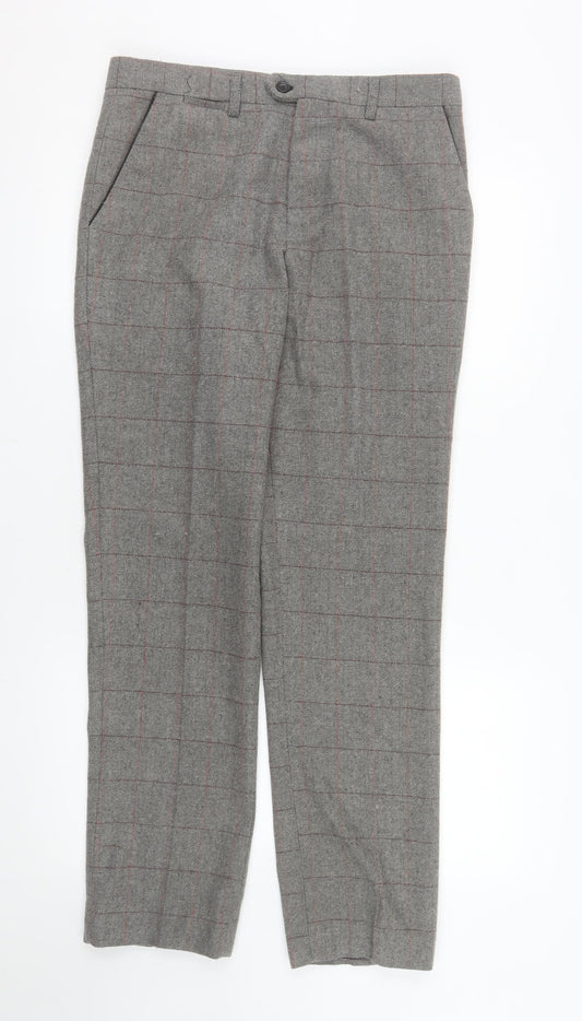 Marc Darcy Womens Grey Check Tweed Dress Pants Size 12 Regular