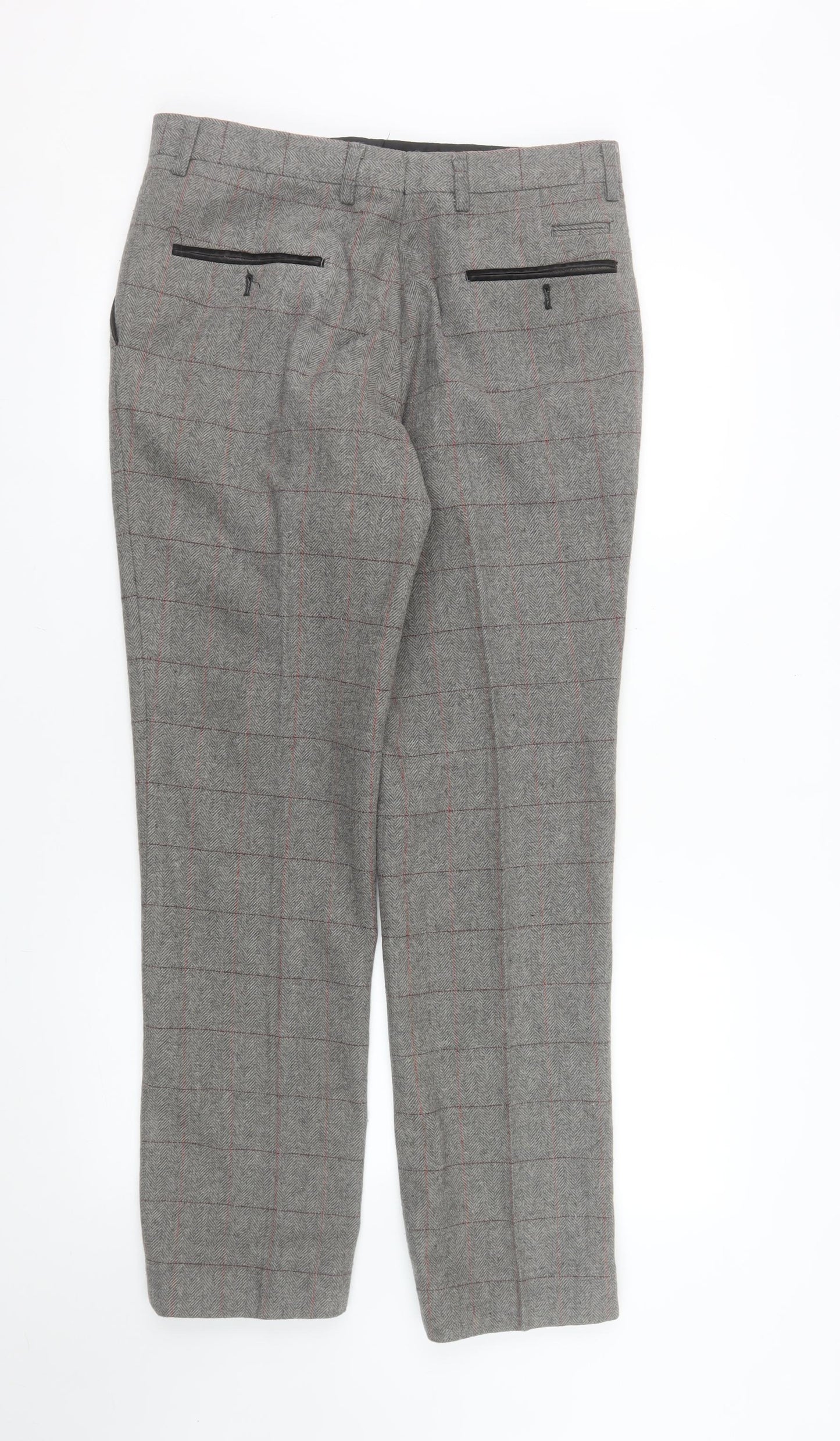 Marc Darcy Womens Grey Check Tweed Dress Pants Size 12 Regular