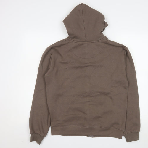 North West Men Brown M Full Zip Hooded Fleece Jacket