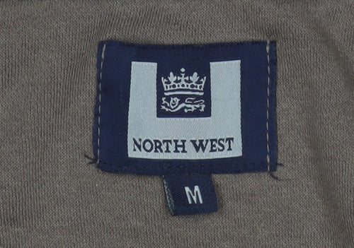 North West Men Brown M Full Zip Hooded Fleece Jacket