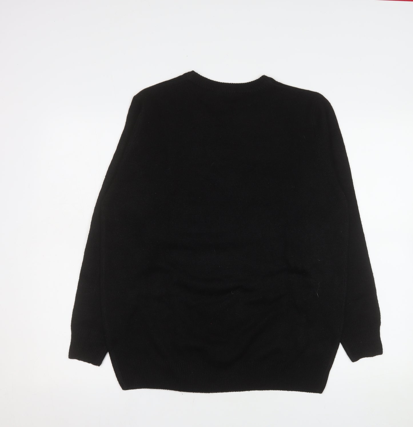 Avenue Womens Black Christmas Pullover Jumper Size L