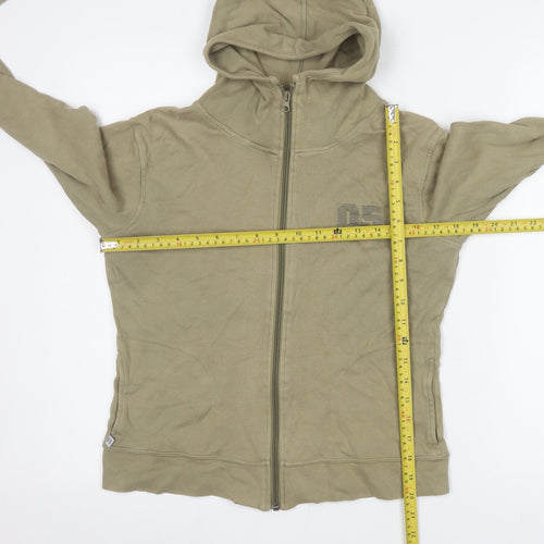 Hooch Women’s Beige Hoodie Jacket Size M Casual Full Zip Cotton