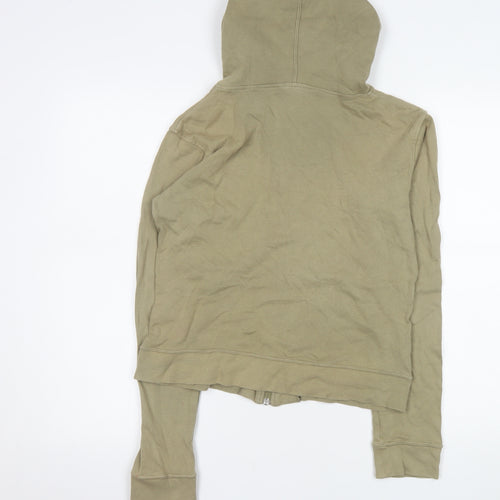 Hooch Women’s Beige Hoodie Jacket Size M Casual Full Zip Cotton